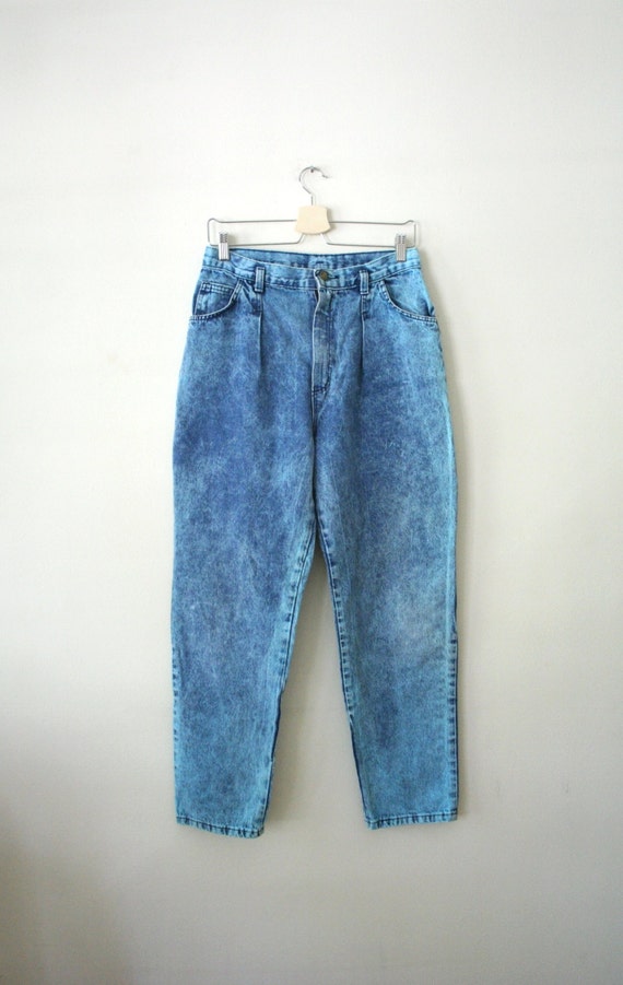 BLUE ACID WASH Jeans 80s/90s Harem Jeans High by DownHouseVintage