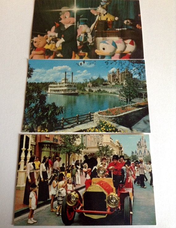 Items similar to Vintage Walt Disney World Postcards, Theme Parks 1960s