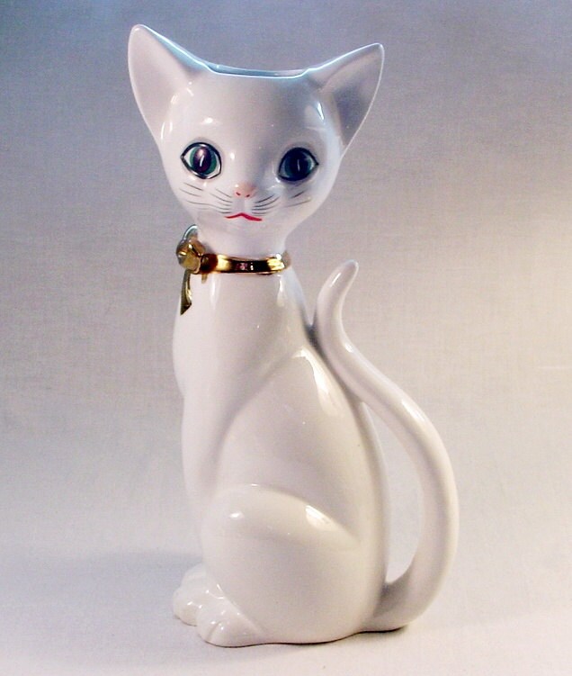 Vintage Cat Vase Mid Century Ceramic Cat Cat Head Vase