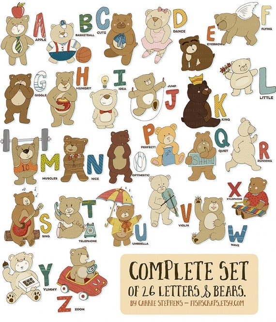 alphabet teddy bear clipart - photo #34