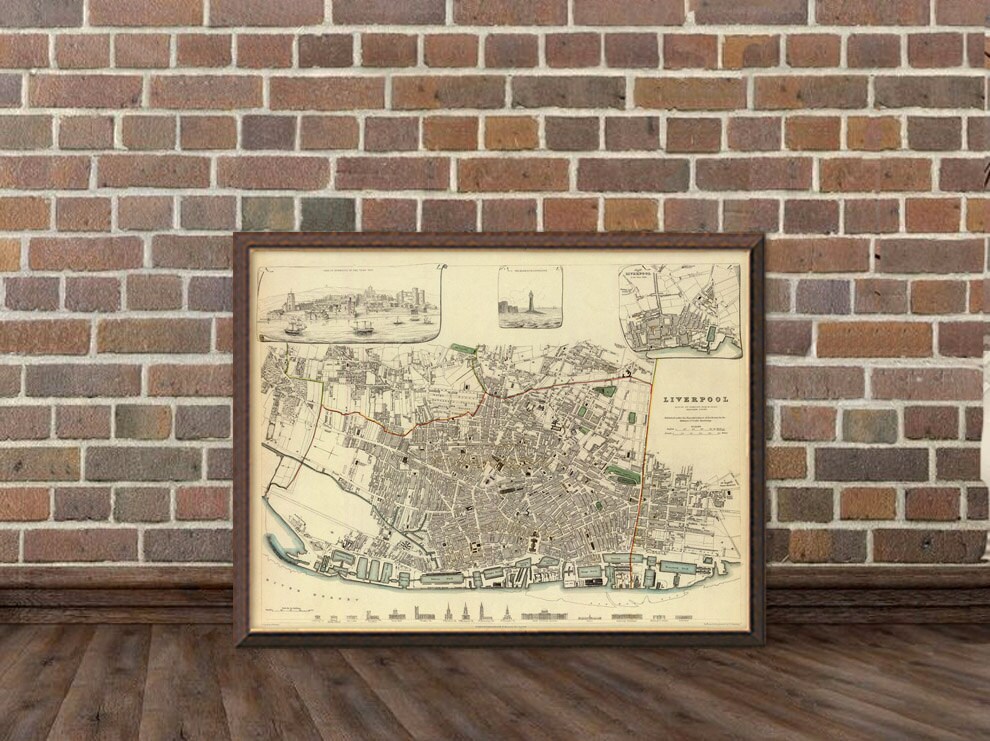 Liverpool Map UK Old Map Of Liverpool Fine Print