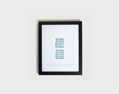 blue triangle wall hanging // living room decor // geometric art print // abstract wall picture // wood block print // original art work
