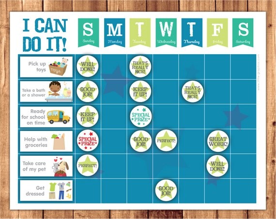 Printable reward chart / chore chart pack / by LittleGraphics