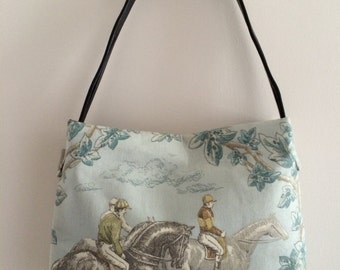 Blue Equestrian Handbag Purse