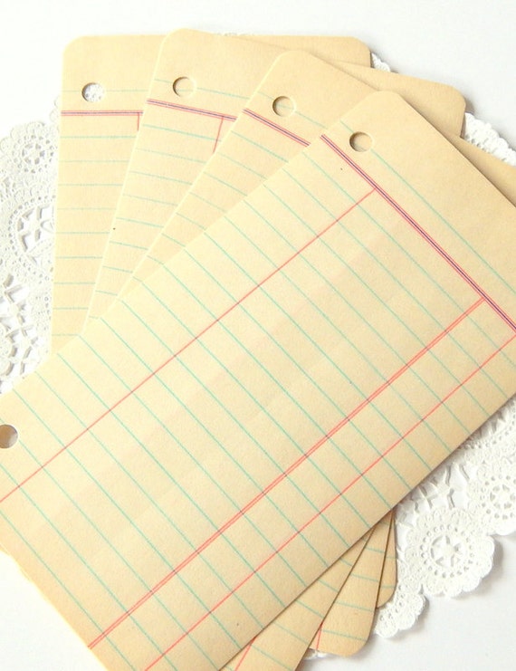 Vintage Ledger Paper. Mini Notebook. Lined by ThePaperBasket