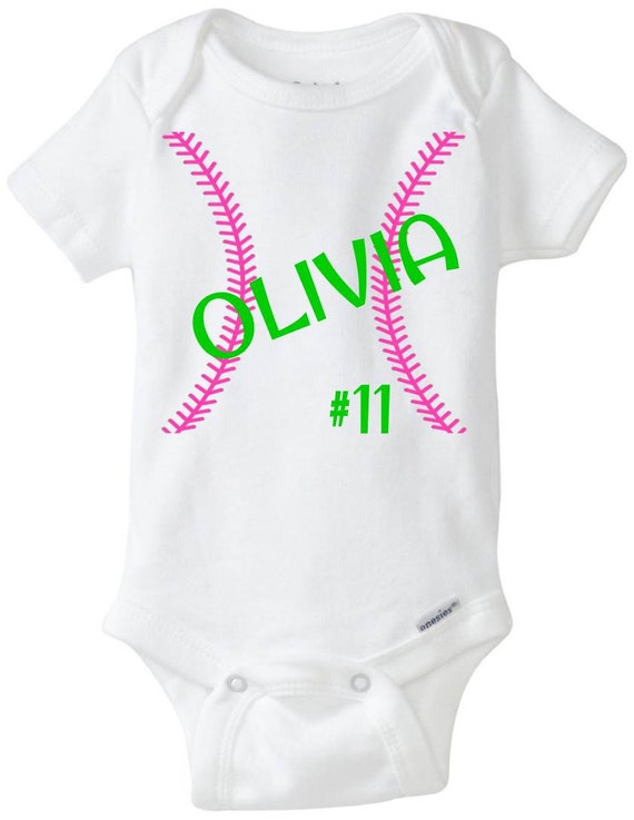 Baby Girl Softball Jersey Onesie Personalized