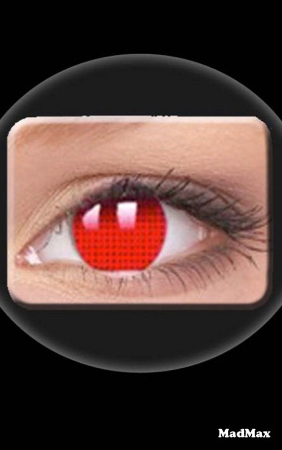 Red Screen One Year Contact Lenses Fairy Pixie Elven Vampire Goth Stempunk Lenses Halloween Costume Accessories Color Lenses Eyewear LARP