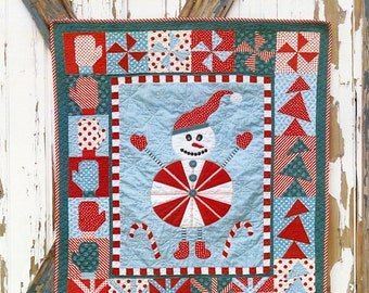 Snowman Quilt Pattern, Sebastion Snowman 193 Abbey Lane Lil'Munchkins, Snowman Wall Hanging, Christmas Decor, Winter Decor Pattern
