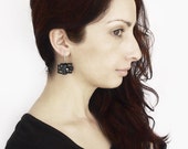 Earrings, contemporary, modern jewelry design, FREE Shipping, sterling silver hooks, natural river pearls, lasercut wood, polymer clay Earrings, contemporary, modern jewelry design, FREE Shipping, sterling silver hooks, natural river pearls, lasercut wood, polymer clay