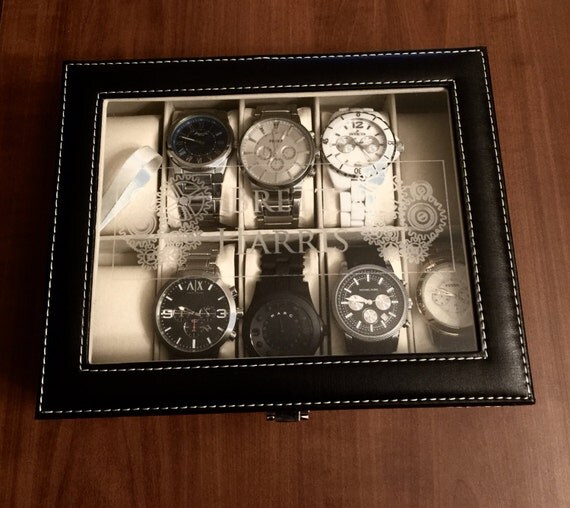 Engraved Watch Display Case, Custom Watch Box, Personalized Christmas