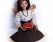 Art doll OOAK - Handmade interior doll Olga - 8.3 inches