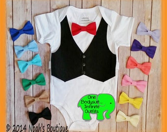 Items similar to Baby Tuxedo T-shirt Infant Black Tux Weddings Suit and ...