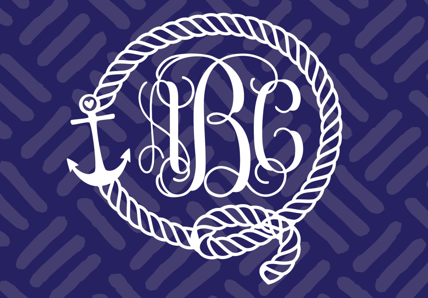 Nautical Monogrammed Decal Personalized Monogram Decal