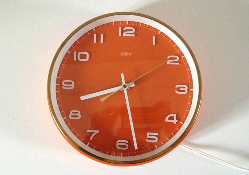 METAMEC electric Wall Clock Made in England retro vintage