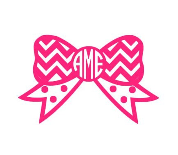 Download Chevron Bow Monogram instant download cut file SVG DXF EPS