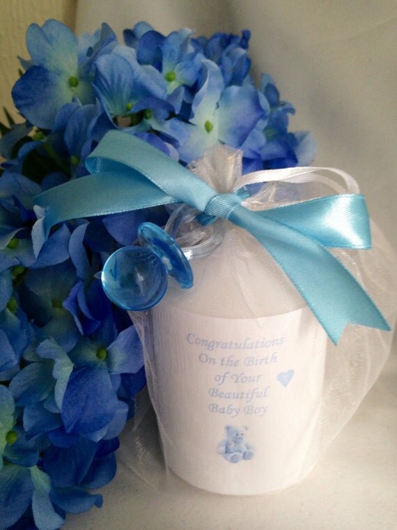 Personalised Candle New Baby Shower Favour your own by Joyeriauk