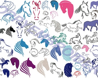 HORSE Design for Embroidery machine / cheval motifs pour broderie machine / INSTANT DOWNLOAD