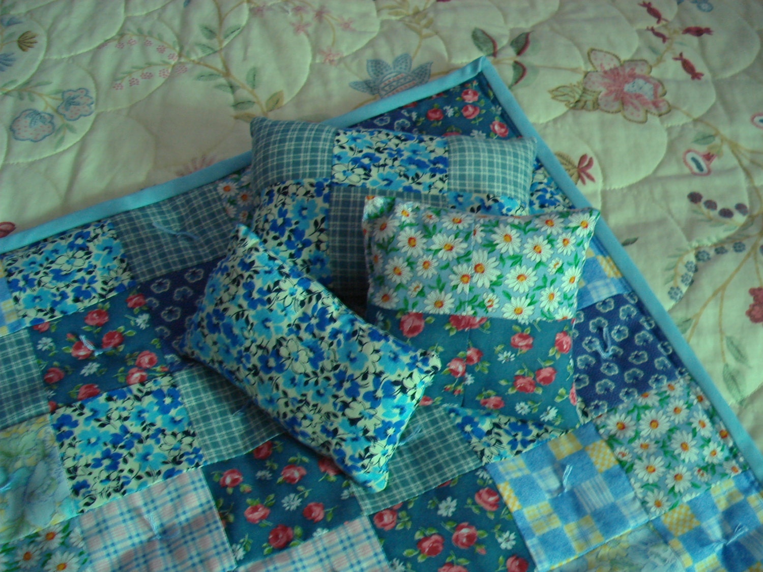 American Girl doll quilt set square doll by BloomingRoseCrochet