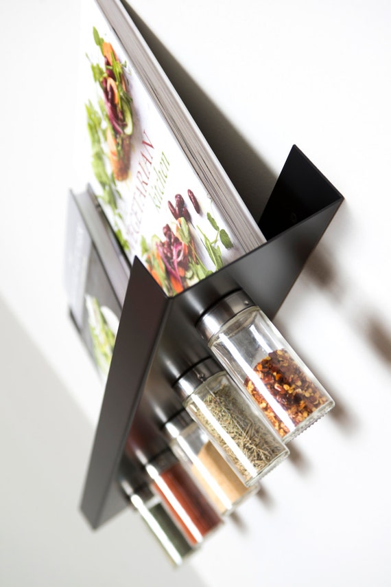 Steel shelf and spice rack 2 ft by ColfaxProducts on Etsy