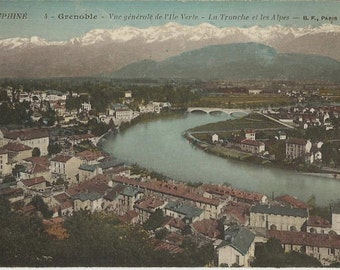 Dauphine - Grenoble - L'Île Verte - Tronche et les Alpes , France, circa 1919 Unused Postcard #4
