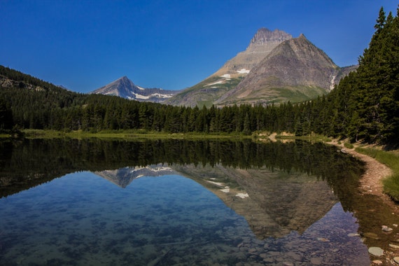 FISHERCAP LAKE Glacier National Park photo. by TrauflerPhotography