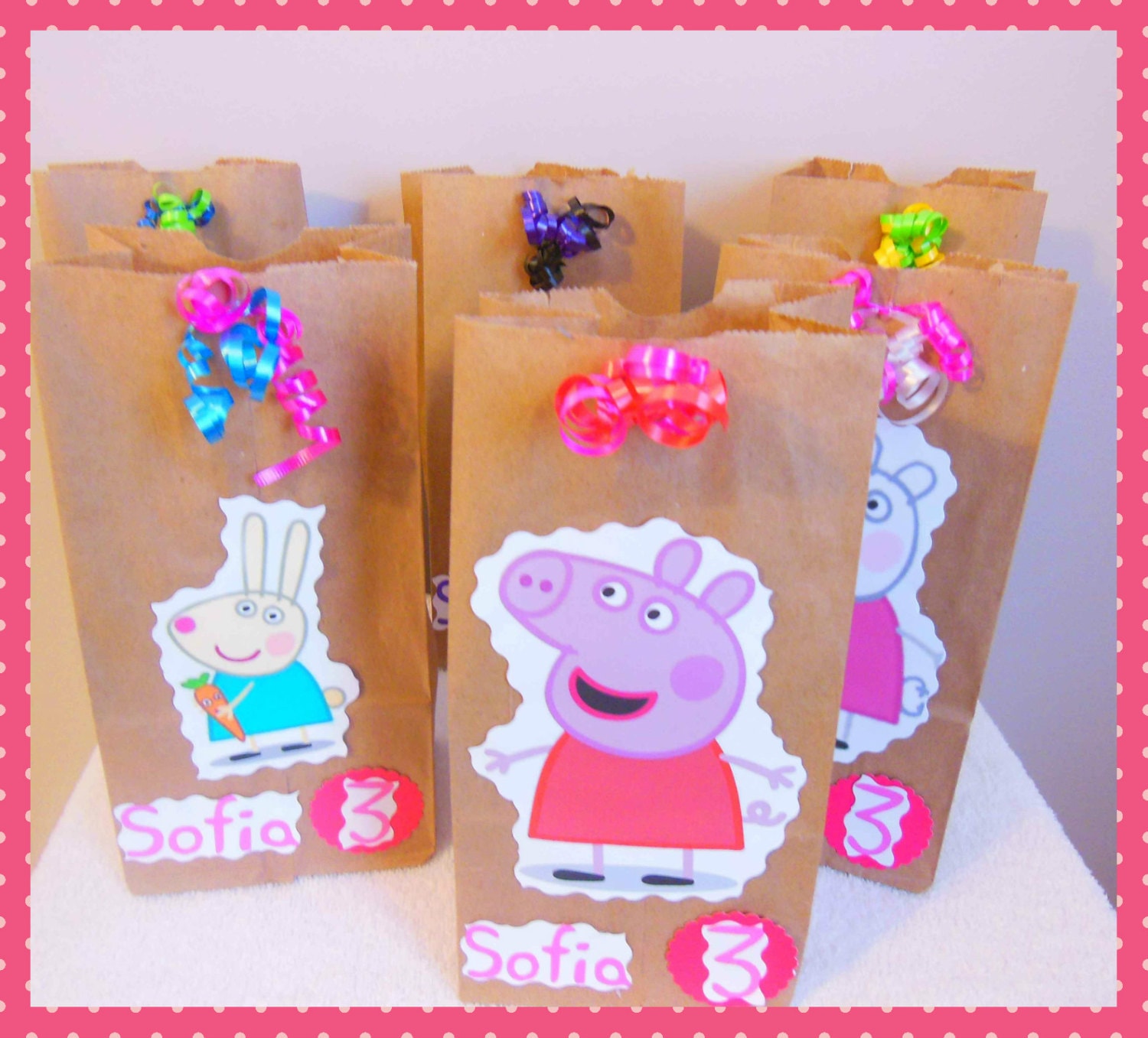 Peppa Pig Party Bags by SofisPartyDecor on Etsy