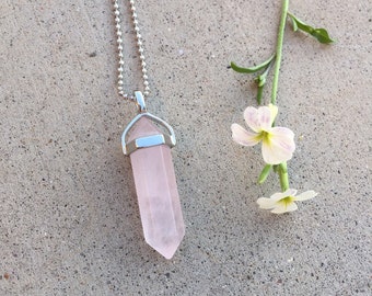 crystal necklace rose quartz crystal necklace rose quartz
