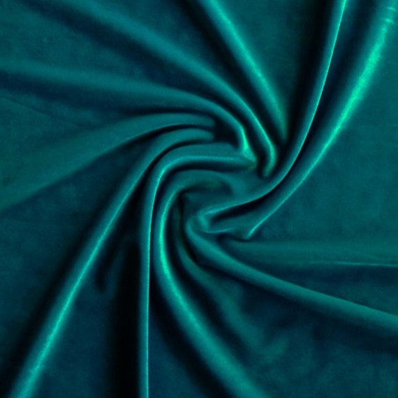 Teal Stretch Velvet Fabric 60'' Wide by the Yard for