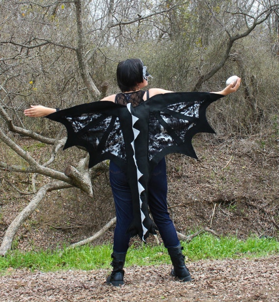 Dragon Wings & Tail Costume Black Zombie Apocalypse Kids Age 1