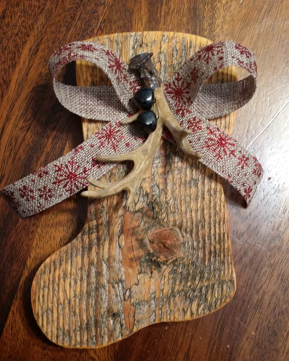 Rustic Barnwood Christmas Stocking Decoration/Ornament