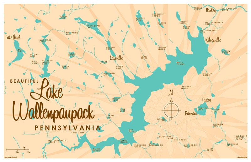 Lake Wallenpaupack PA Map Print