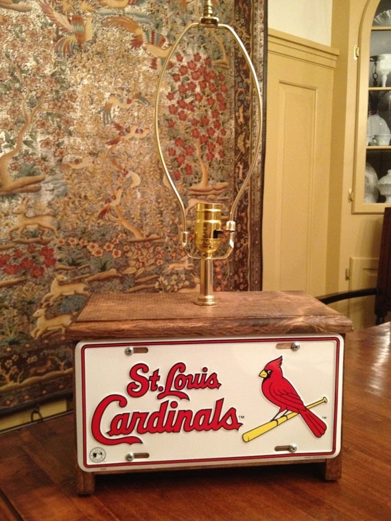 St Louis Cardinals MLB License Plate Table Lamp