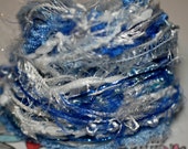 FIBERS, Yarn Fibers, Fringe Yarn, white and blue Fibers, Scrapbook fibers, Knitting Yarns, Crotchet Yarn, Scrapbook Fringe