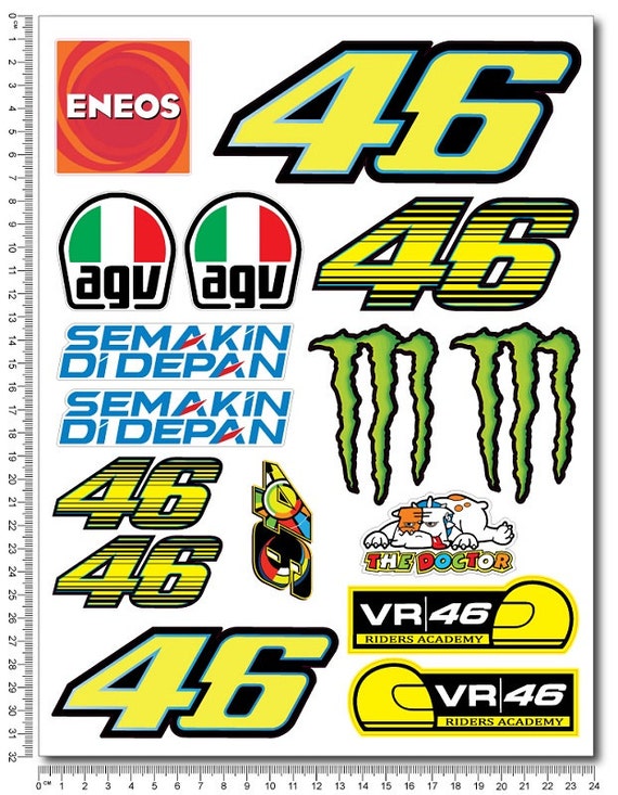 Valentino Rossi The Doctor Sponsors 46 decal sheet motorbike