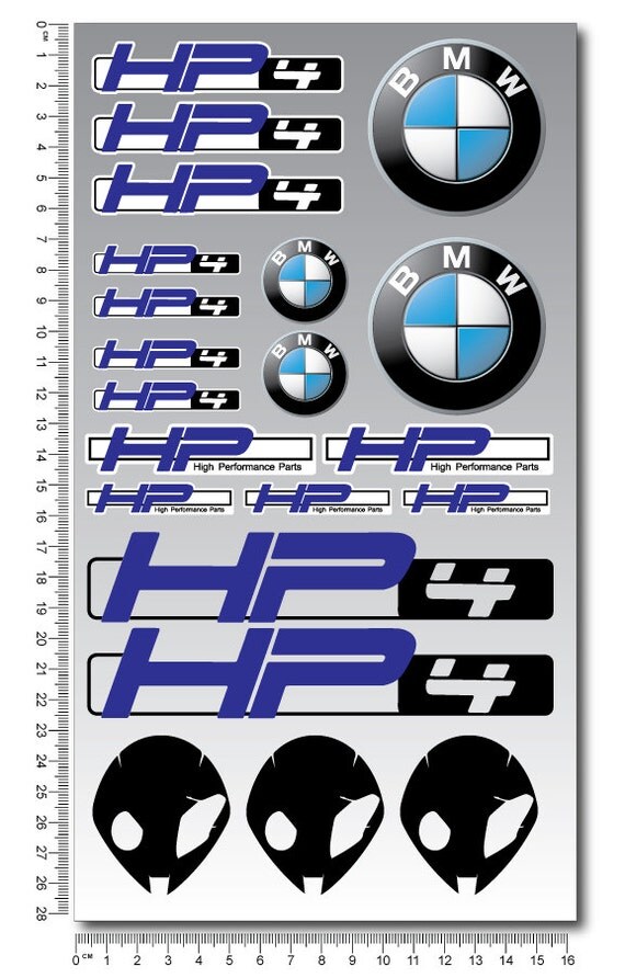 BMW HP4 kit aufkleber set 24x32cm blatt 21 sticker s1000rr hp4