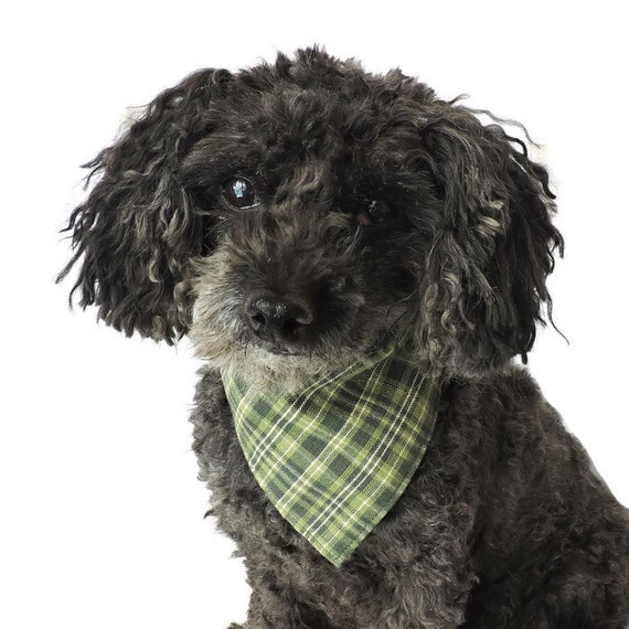 Dog Bandana Green Plaid Bandana Plaid Dog Bandana by DogsBestTrend