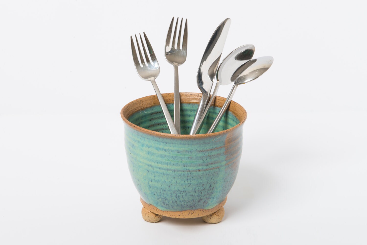 Ceramic cutlery drainer