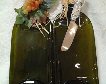 Slumped Double-Bottle Wine Bottle Cheese Tray