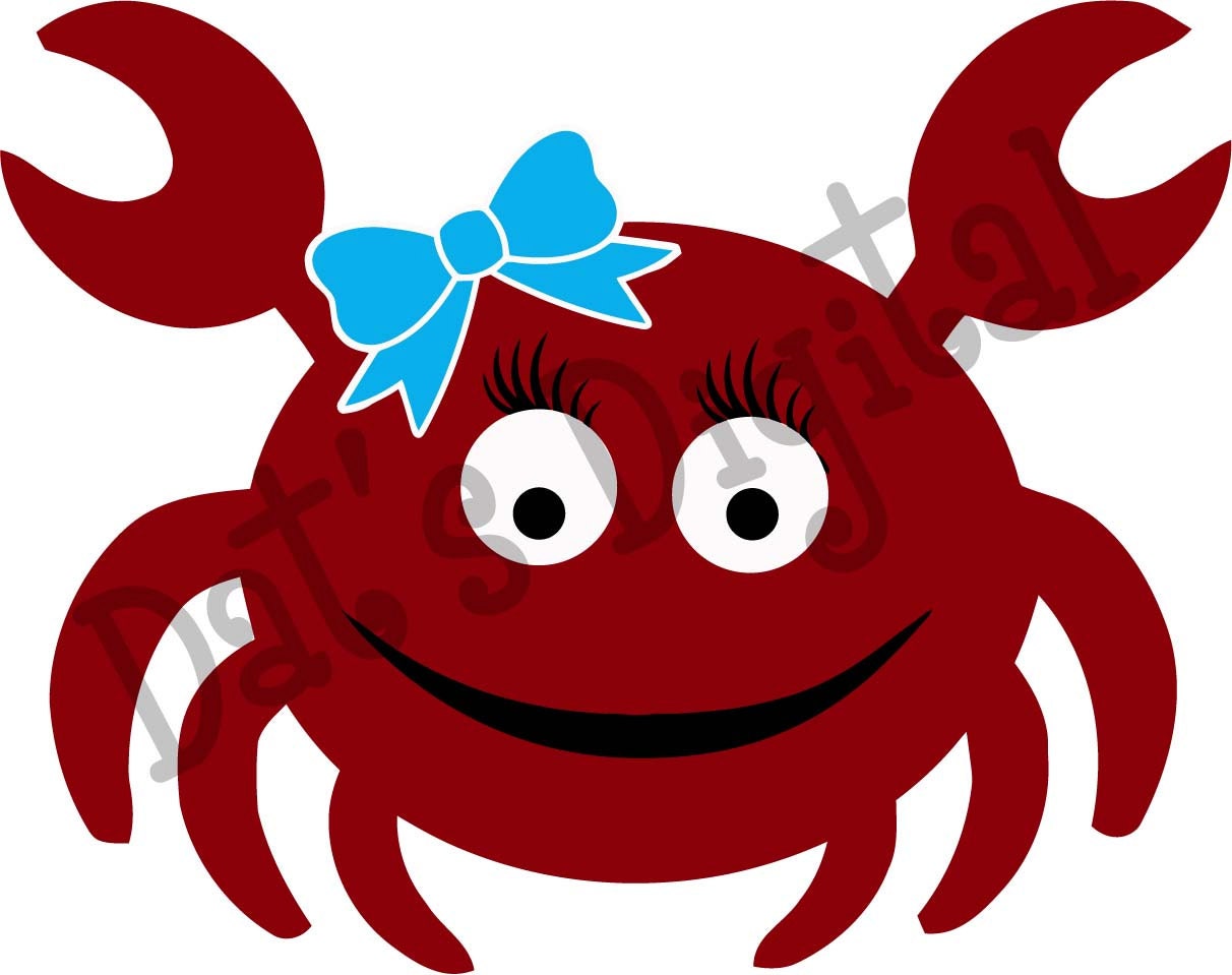 Download Girly Crab Cutting or Printing Digital File SVG