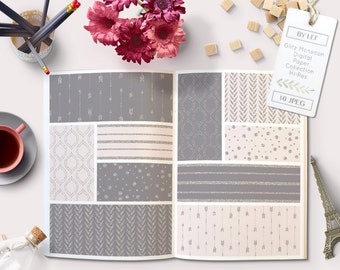 Silver Glitter Digital Paper Pack, Glacier Gray and Soft Pink. 10 High resolution digital backgrounds for graphic design, blog, photography