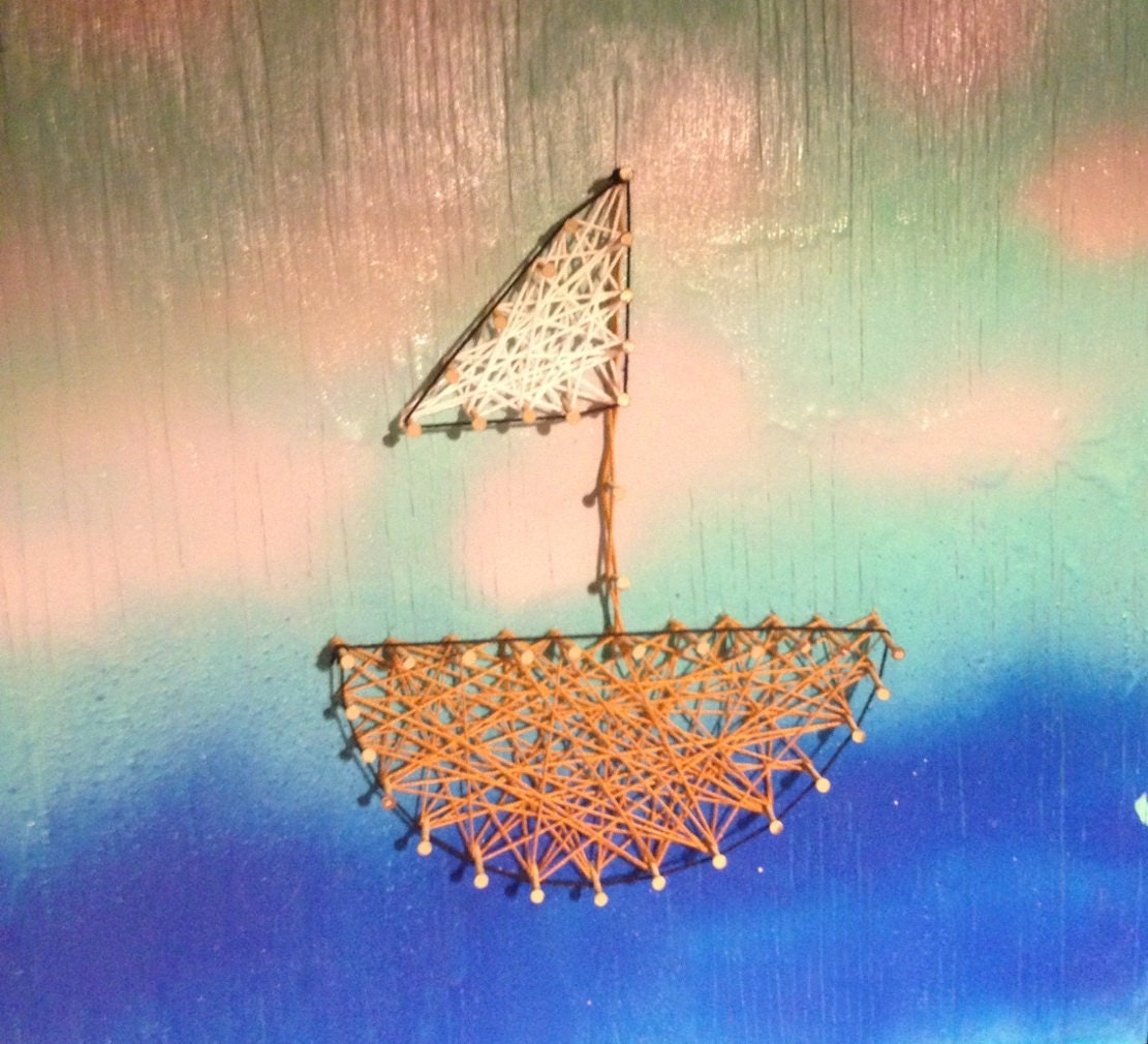 Sail boat string art