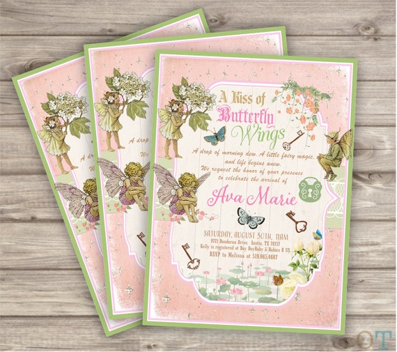 invitations shabby shower baby chic Shower Printable Theme Chic Shabby Fairy Baby Invitations Woodland