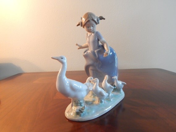 lladro lady with geese