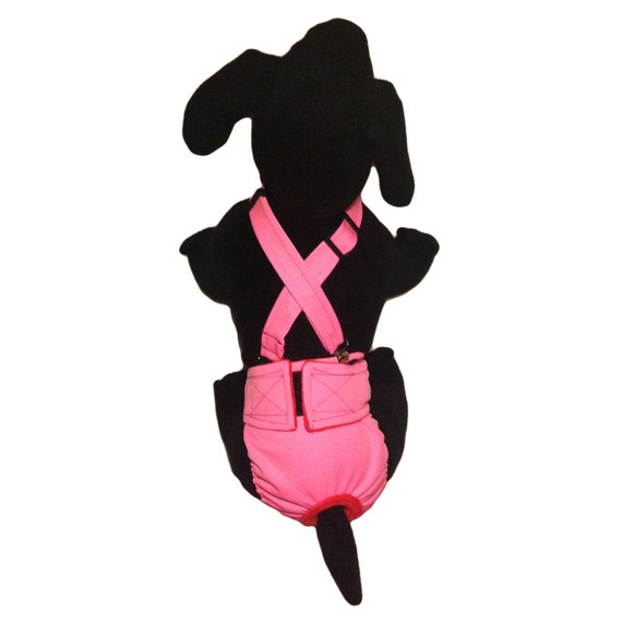 Dog Diaper Suspenders Solid Pink Adjustable by Barkerwear on Etsy