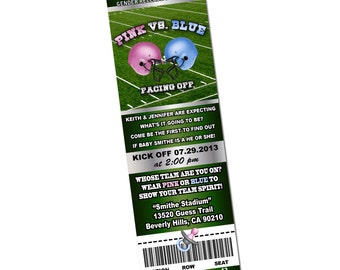 Gender Reveal Invitation, Gender Release Invitation, Football Gender Reveal, Football Gender Release, Boy or Girl
