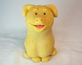 Cute Doggy. Decorative figurine. Made from salt dough. Handmade. FREE SHIPPING!