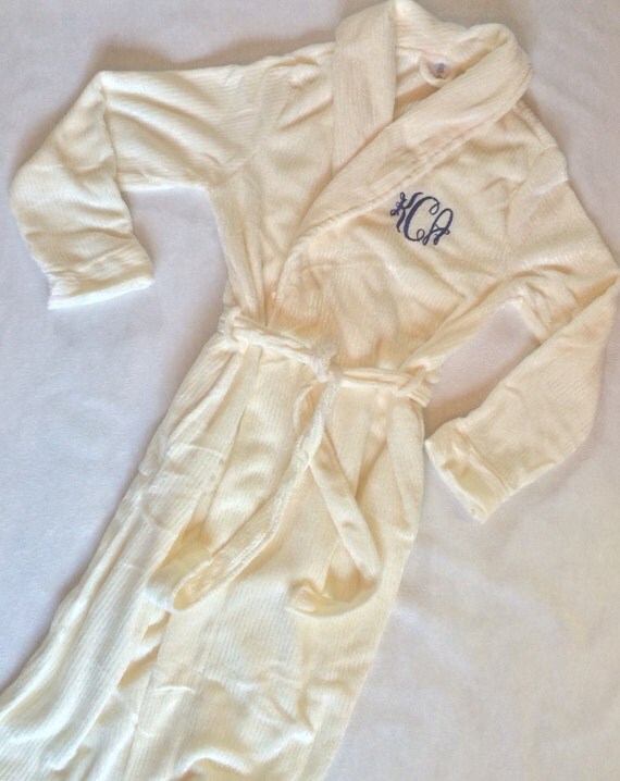 Personalized Monogrammed Robe Cream Plush Robe by