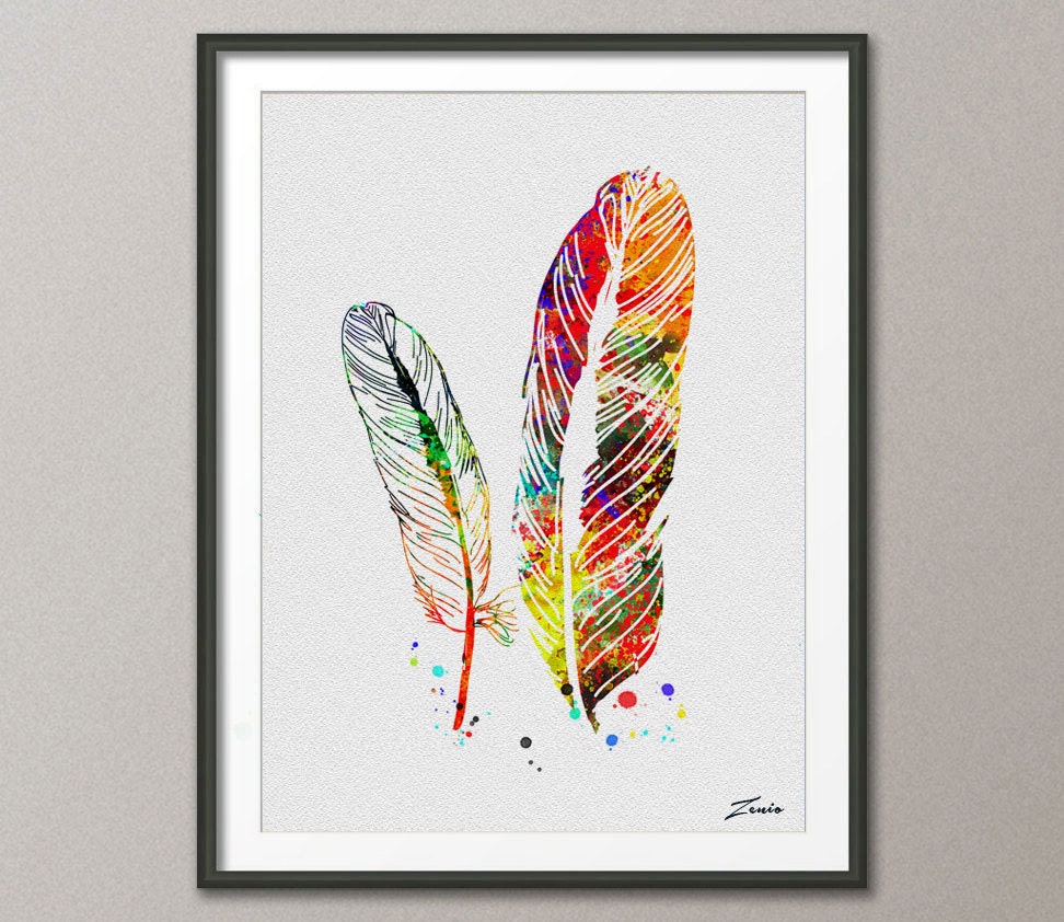 Feather poster feather print feather wall decor feather