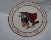 Halmark 1980 Norman ROCKWELL CHRISTMAS Plate May Warm Thoughts and Cheer