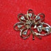 2 1/4" Gold-Toned with rhinestone inlays FLORAL Pin Vintage